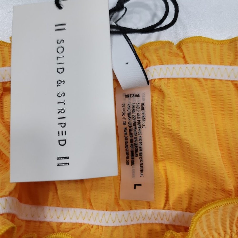 Solid & Striped Audrey Bikini Top Yellow Pucker Size Large - Picture 7 of 9